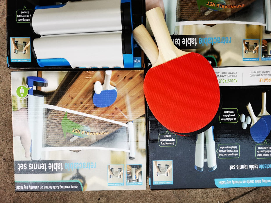 Stretchable Table Tennis Net Rack Color Box Set Racket PortableTable Tennis Net Post