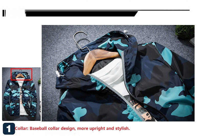 Men Jacket Fashion Windbreaker For All Seasons Casual Mens Zipper Coat