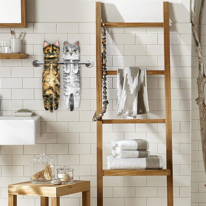 Cat Towels Long Cat Shape Wish Handkerchiefs Bath Towels